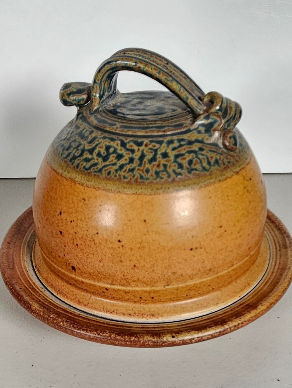 Vintage Royce Yoder Ash Glaze Cheese Dome Studio Pottery Rustic Country Kitchen
